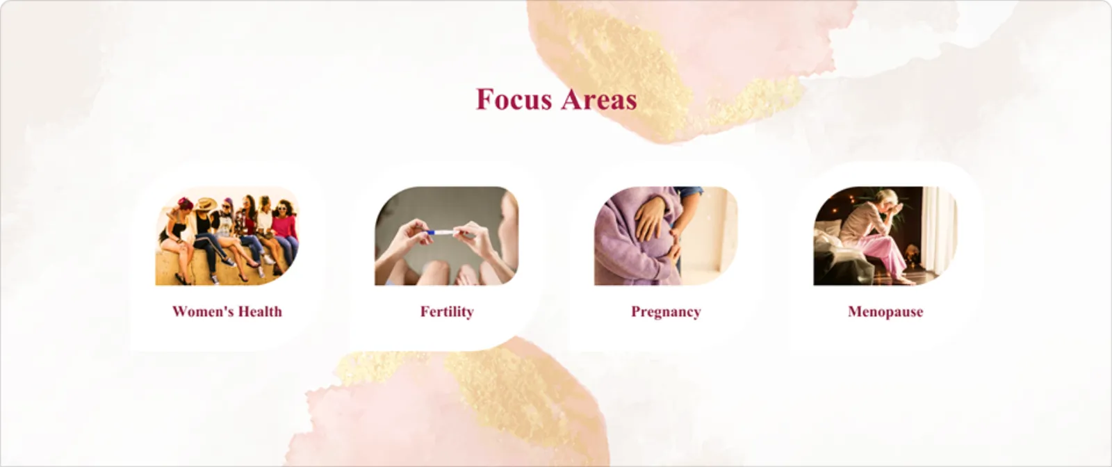 Women’s Health page, specialist pathways
